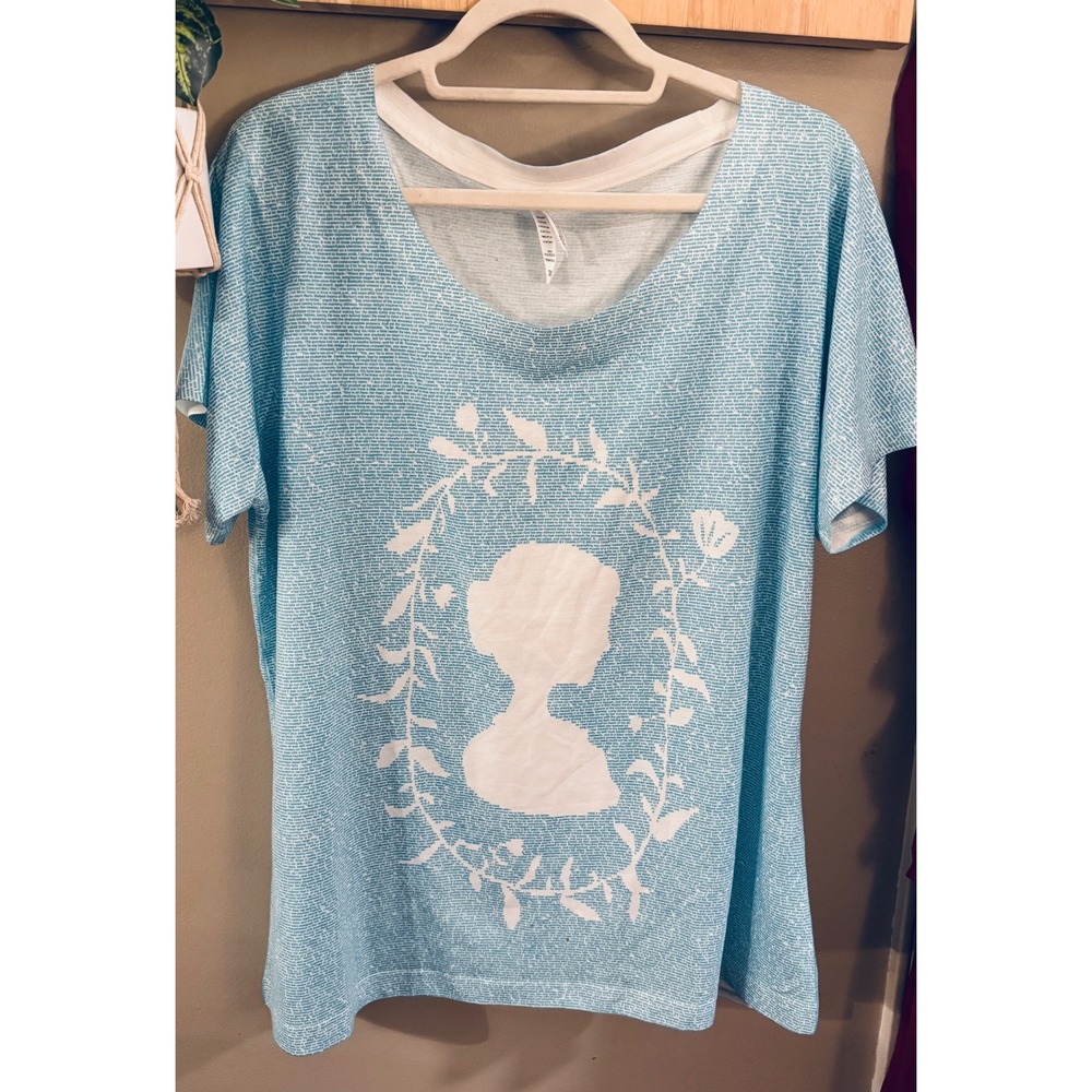 Litographs Jane Eyre Book Text T-Shirt Womens 3XL Blue Charlotte Bronte Tee